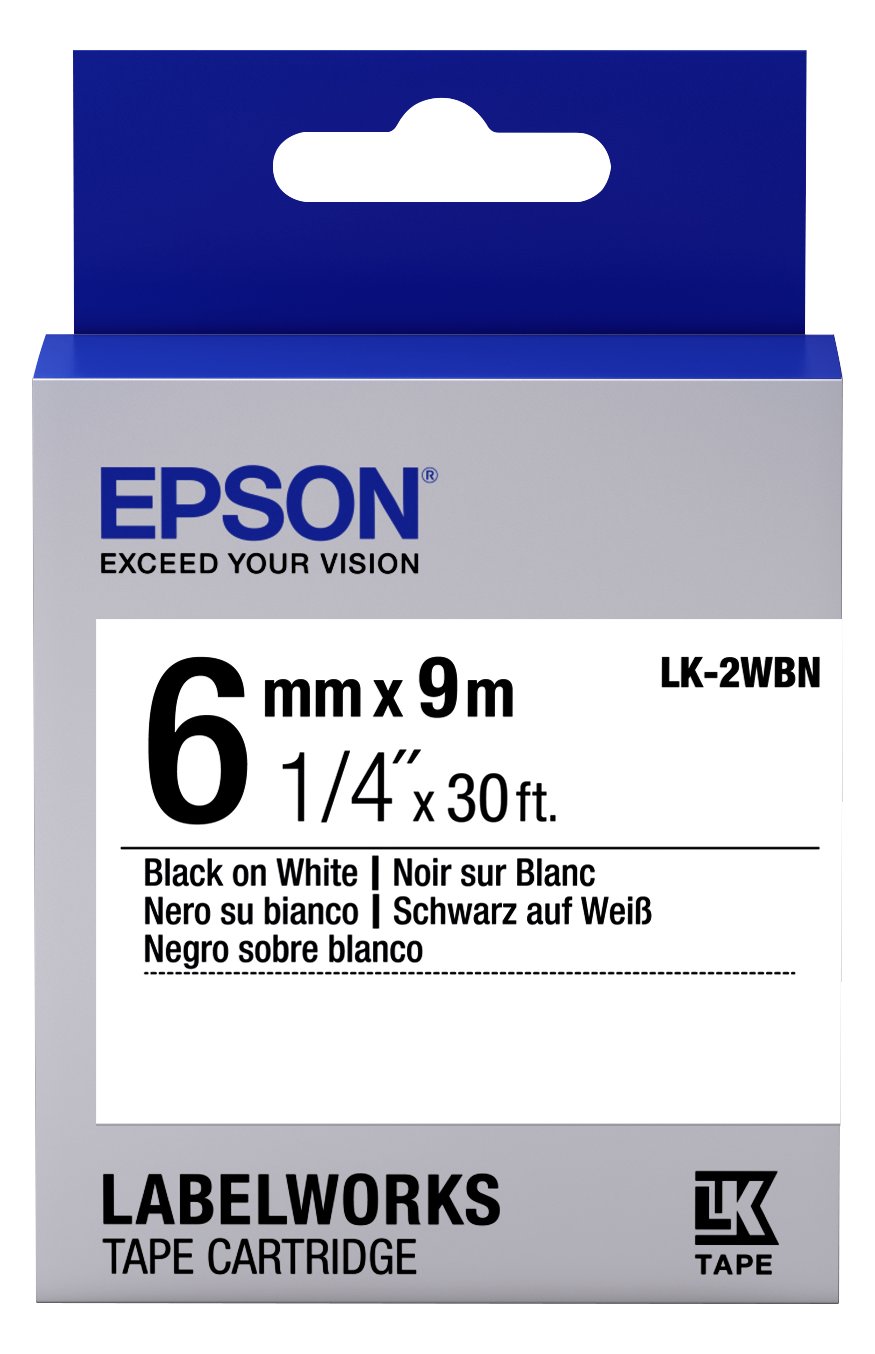 Epson LabelWorks LK-2WBN - Schwarz auf Weiß - Rolle (0,6 cm x 9 m)