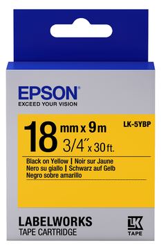 Epson LabelWorks LK-5YBP - Schwarz auf Gelb - Rolle (1,8 cm x 9 m) von LumaTech