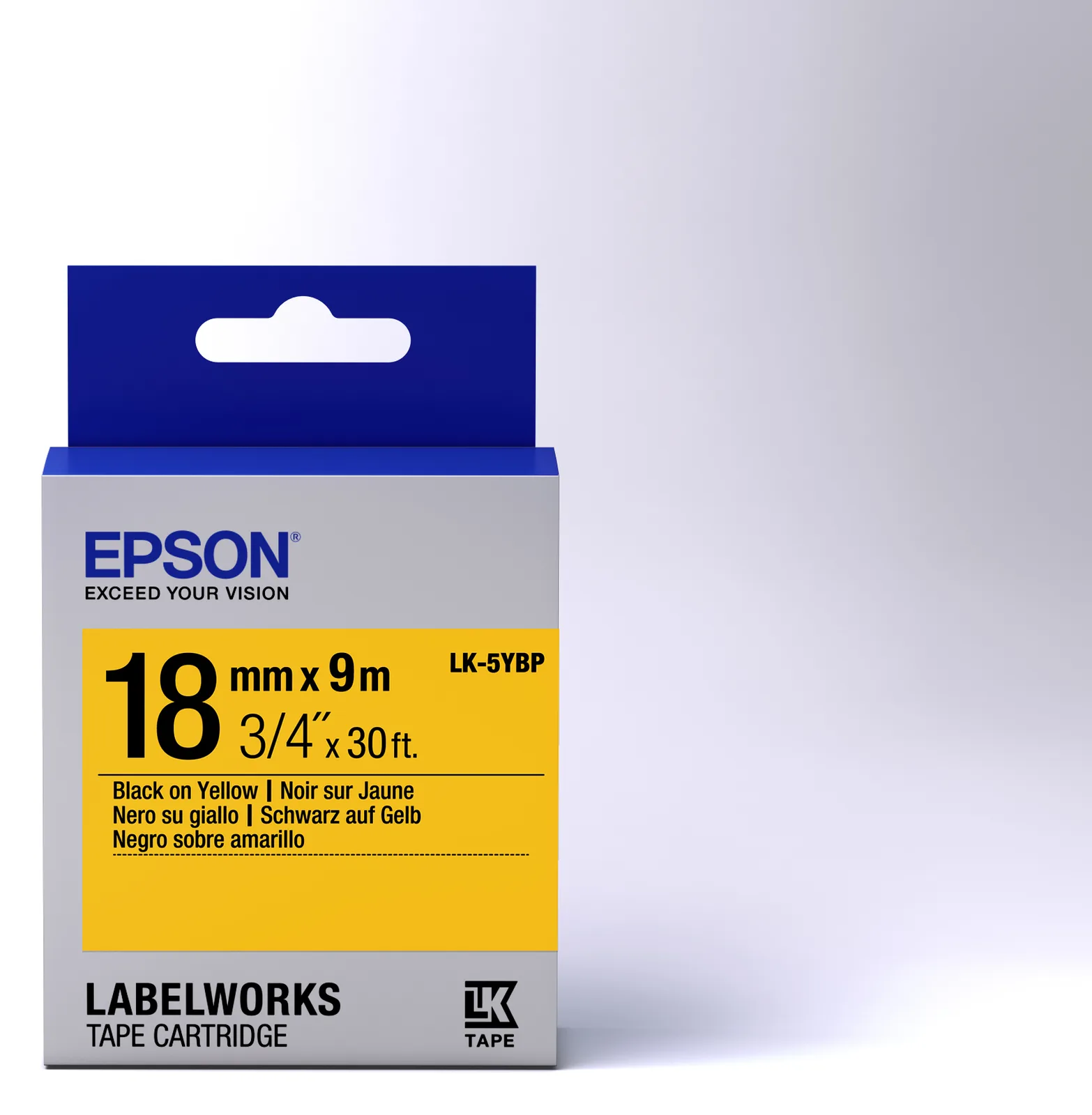 Epson LabelWorks LK-5YBP - Schwarz auf Gelb - Rolle (1,8 cm x 9 m), Ansicht 2