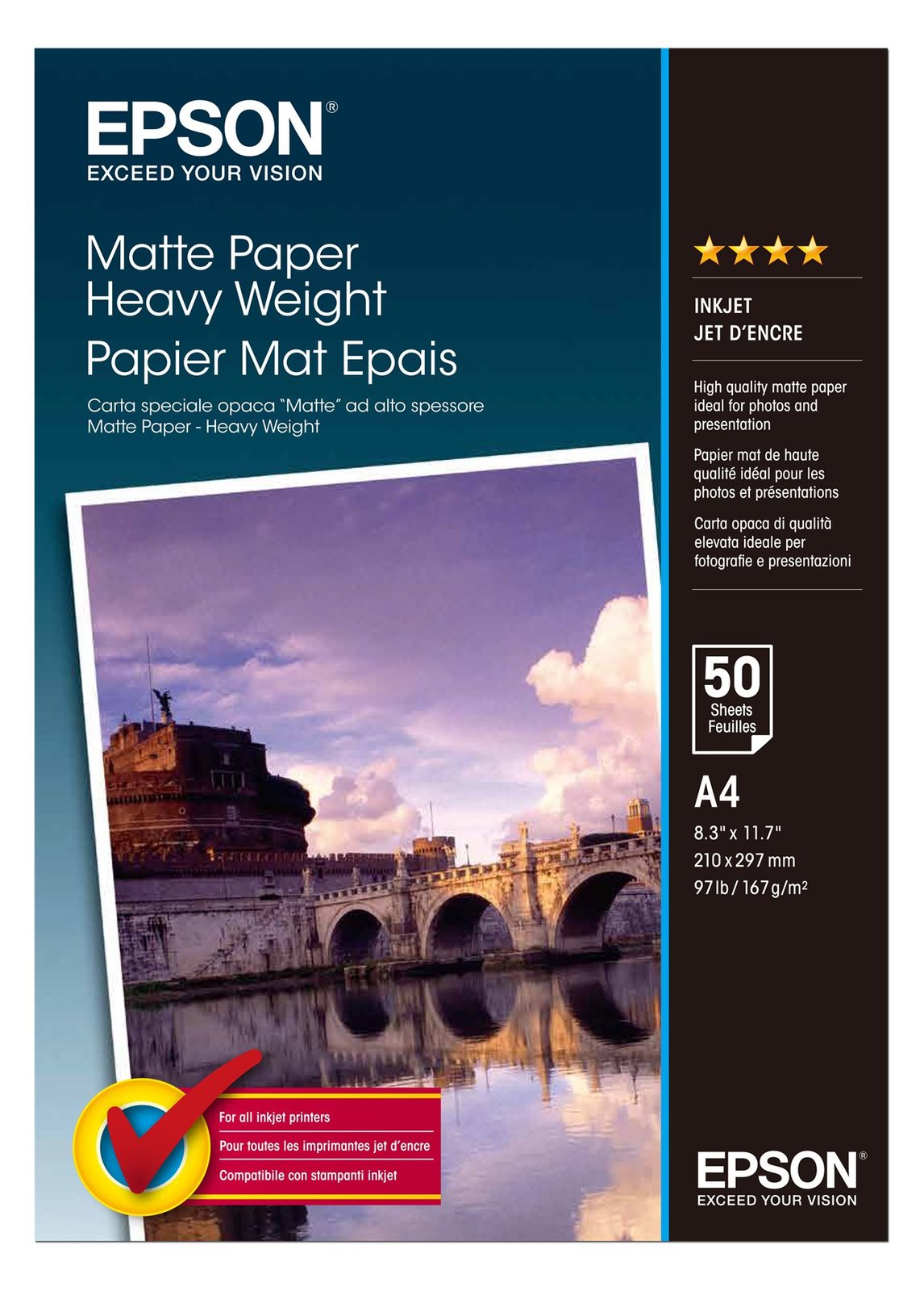 Epson Matt - A4 (210 x 297 mm) - 167 g/m² - 50 Blatt Papier