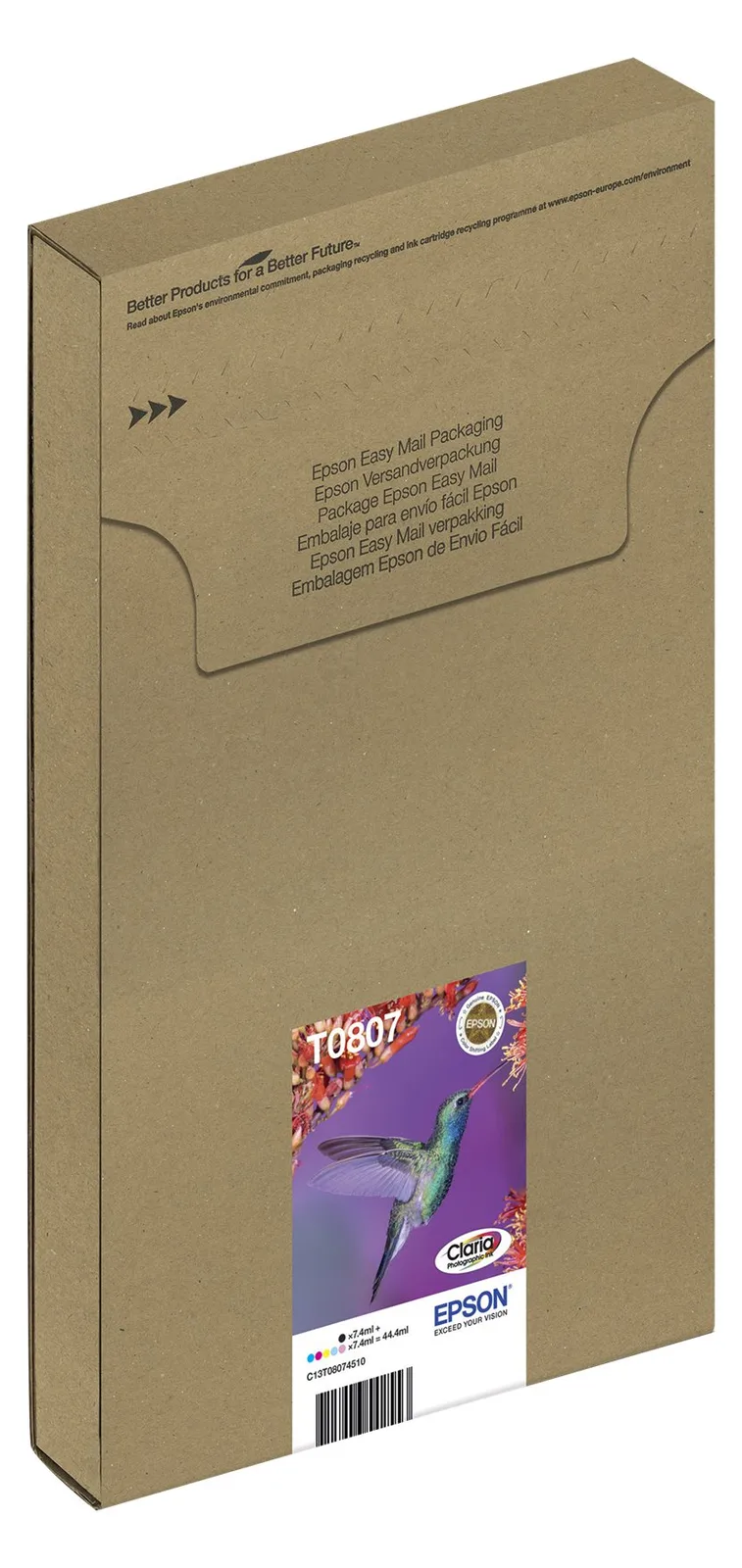 Epson T0807 Easy Mail Packaging - 6er-Pack - Schwarz, Gelb, Cyan, Magenta, hellmagentafarben, hell Cyan, Ansicht 4