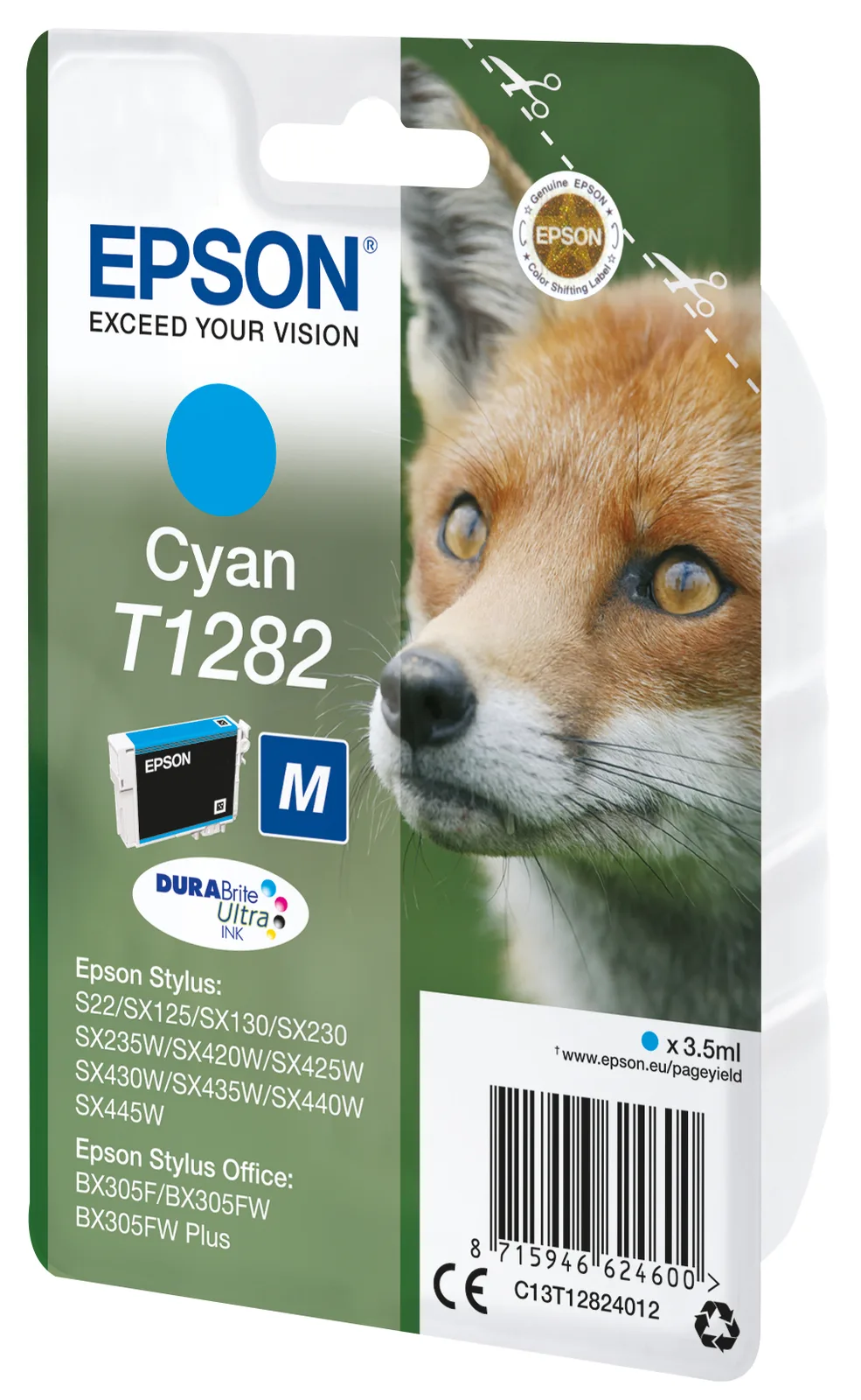 Epson T1282 - 3.5 ml - Größe M - Cyan - Original, Ansicht 3