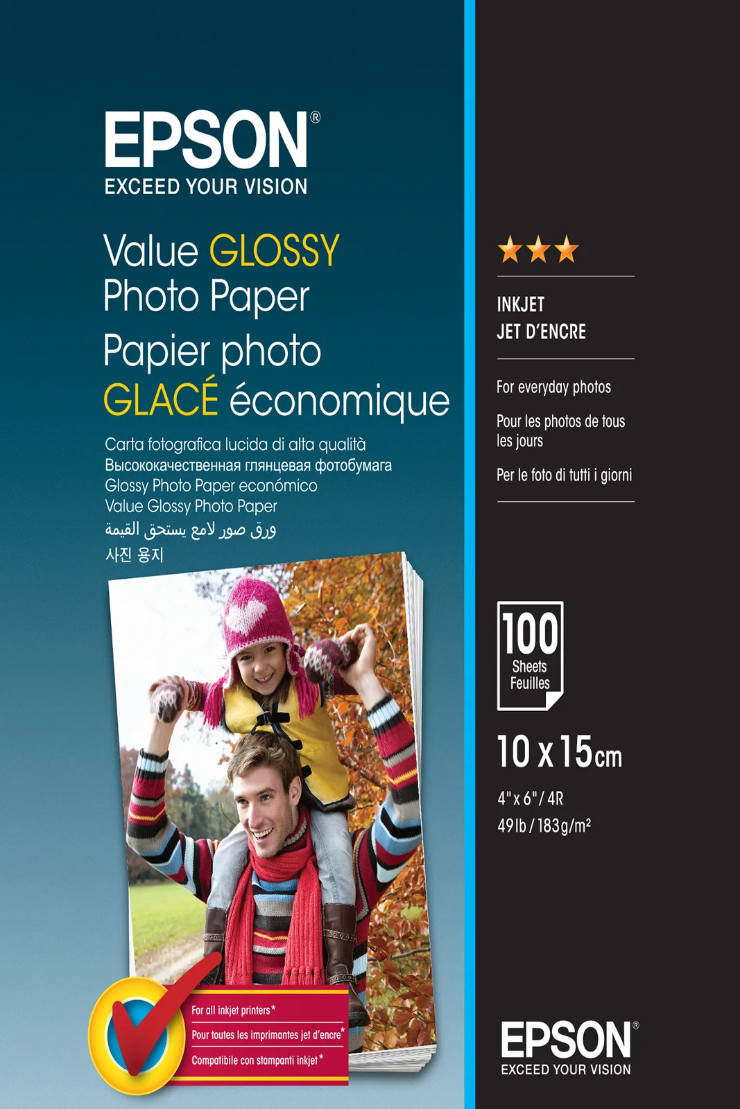 Epson Value - Glänzend - 100 x 150 mm - 183 g/m² - 100 Blätter, Ansicht 2