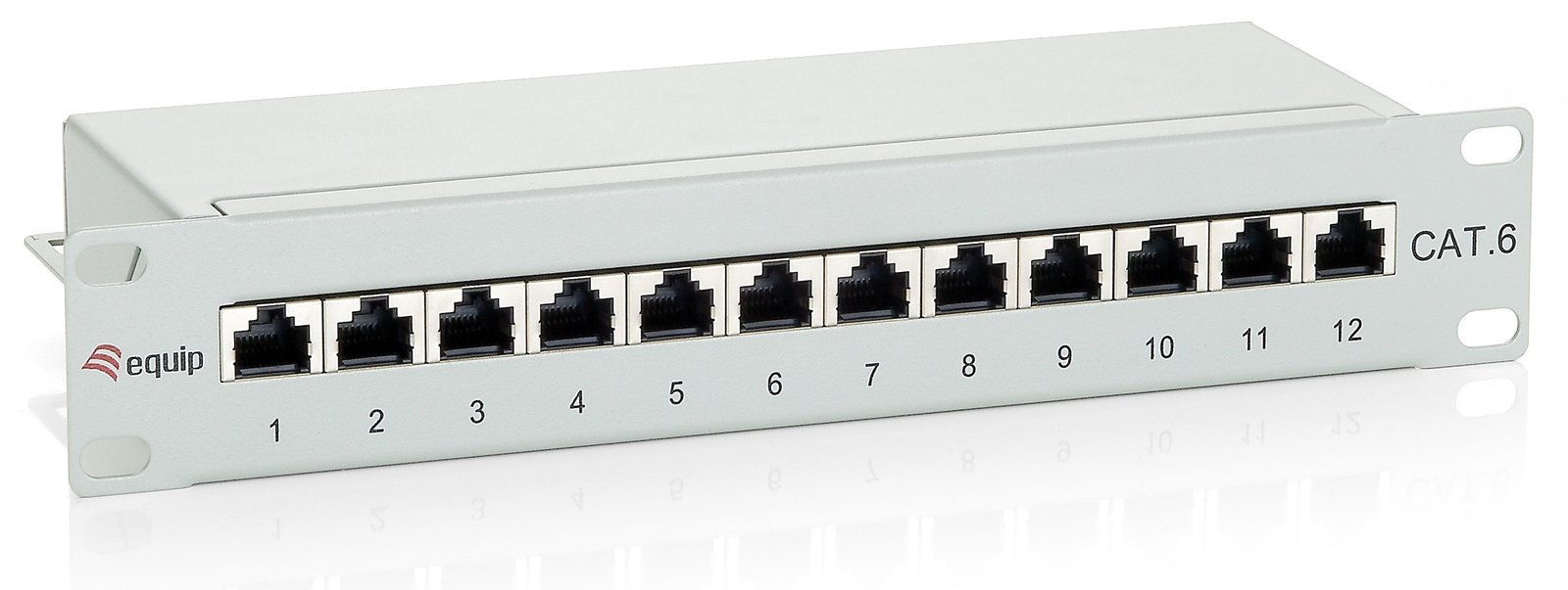 Equip Patch Panel - CAT 6 - RJ-45 X 12 - Hellgrau, RAL 7035 - 1U - 25.4 cm (10)