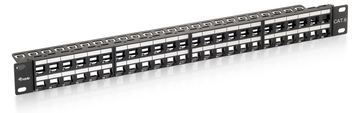 Equip Patch Panel - Patch-Panel mit Kabelverwaltung - CAT 6 - UTP - Schwarz, RAL 9005 - 1U - 48.3 cm (19) von LumaTech