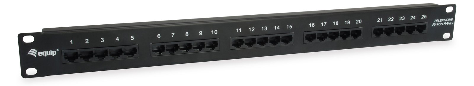 Equip Pro ISDN - Patch Panel - CAT 3 - RJ-45 X 25 - Schwarz - 1U - 48.3 cm (19)
