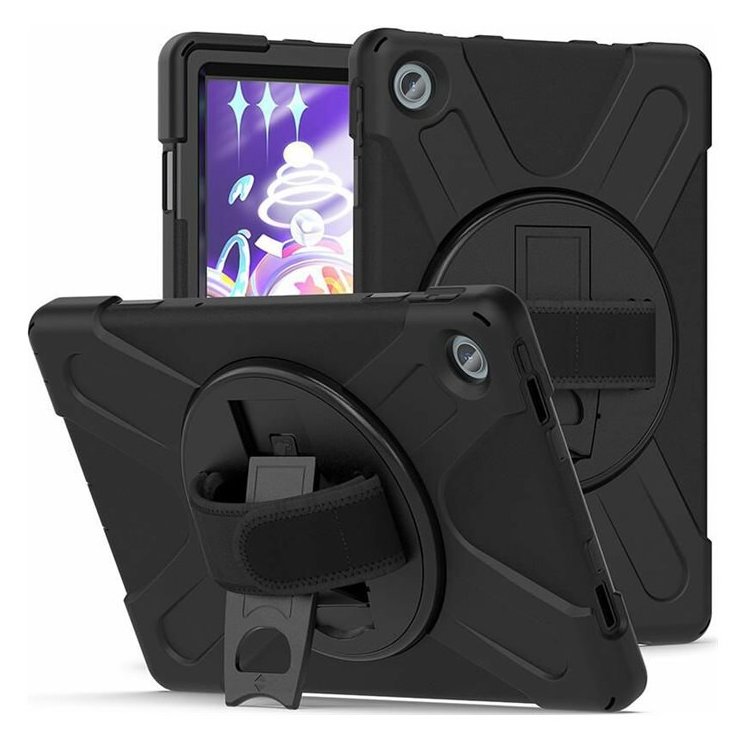 eSTUFF AUSTIN - Hintere Abdeckung für Lenovo Tab M10 Plus (3rd Gen) - Silikon, Polycarbonat - Schwarz - 10.1