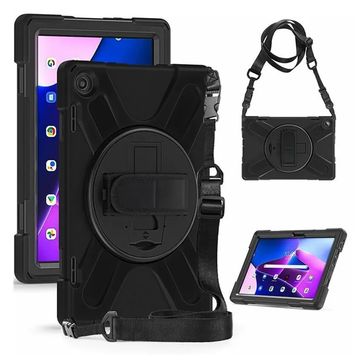 eSTUFF AUSTIN - Hintere Abdeckung für Lenovo Tab M10 Plus (3rd Gen) - Silikon, Polycarbonat - Schwarz - 10.1, Ansicht 3