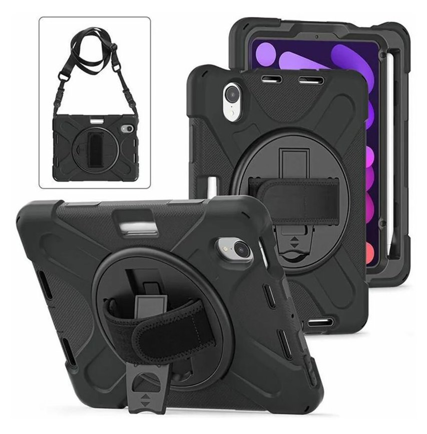 eSTUFF Hintere Abdeckung für Tablet - Polycarbonat, Silikon - Schwarz - 8.3 - für Apple iPad mini (6. Generation)