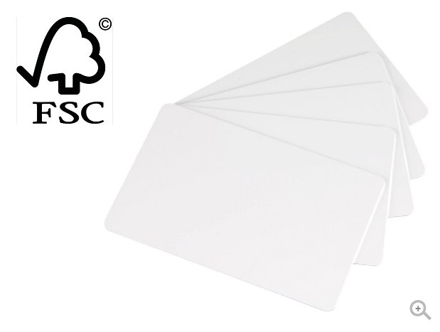 Evolis Holzfaser - 30 mil - Schwarz/Weiß - CR-80 Card (85.6 x 54 mm)