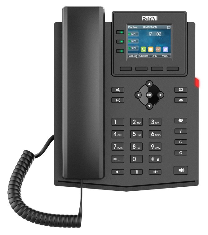 Fanvil X303W - IP-Telefon - Schwarz - Kabelgebundenes Mobilteil - Tisch/Wand - Linux - Im Band - Außerhalb des Bandes