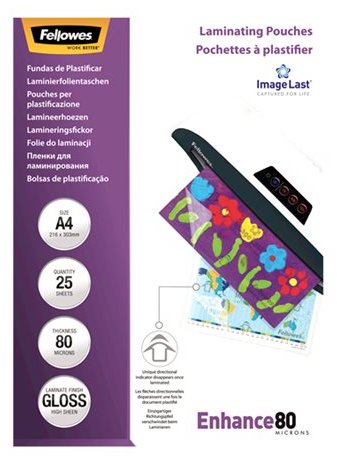 Fellowes ImageLast - 80 Mikron - 25er-Pack - glänzend - glänzend - A4 (210 x 297 mm)