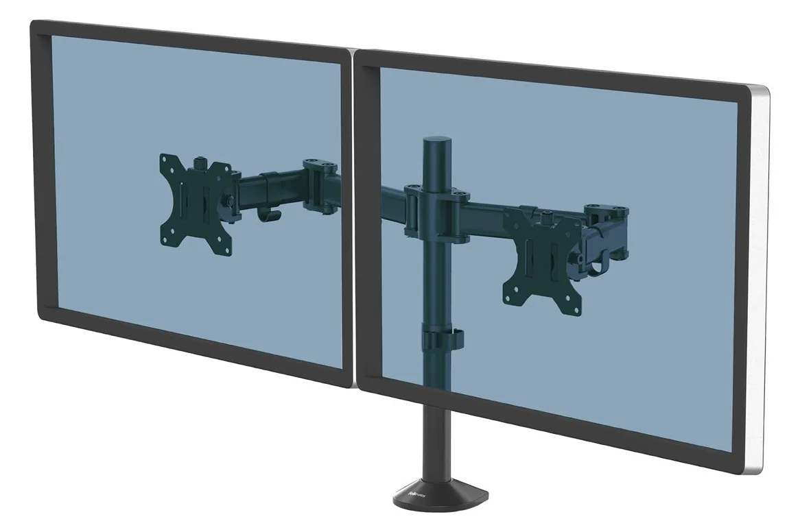 Fellowes Reflex Dual Monitor Arm - Befestigungskit - einstellbarer Arm - für 2 Monitore - Metall - Schwarz, RAL 9017, Ansicht 3