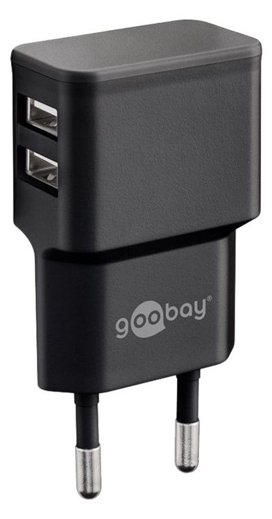 Goobay Dual USB charger - Netzteil - 12 Watt - 2.4 A - 2 Ausgabeanschlussstellen (USB)