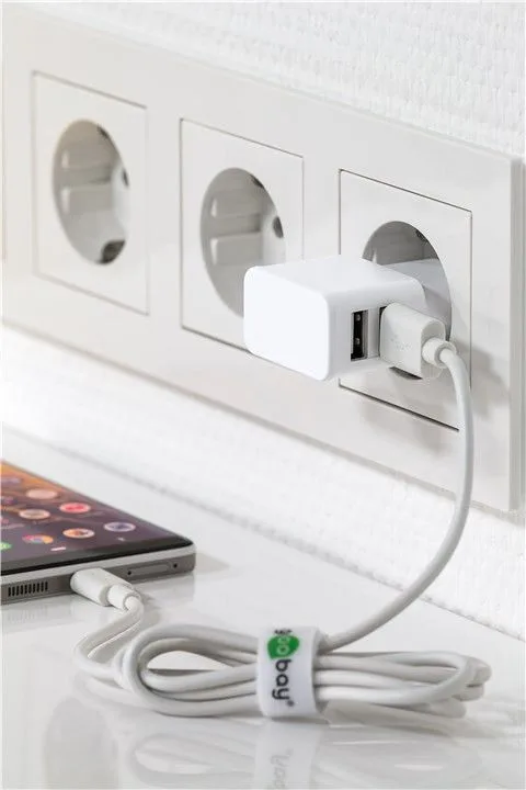 Goobay Dual USB charger - Netzteil - 12 Watt - 2.4 A - 2 Ausgabeanschlussstellen (USB) - Weiß, Ansicht 3