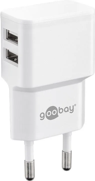 Goobay Dual USB charger - Netzteil - 12 Watt - 2.4 A - 2 Ausgabeanschlussstellen (USB) - Weiß, Ansicht 4