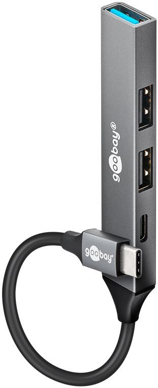 Goobay Slim 4-Port USB-C Hub 4 porte lysegra von LumaTech