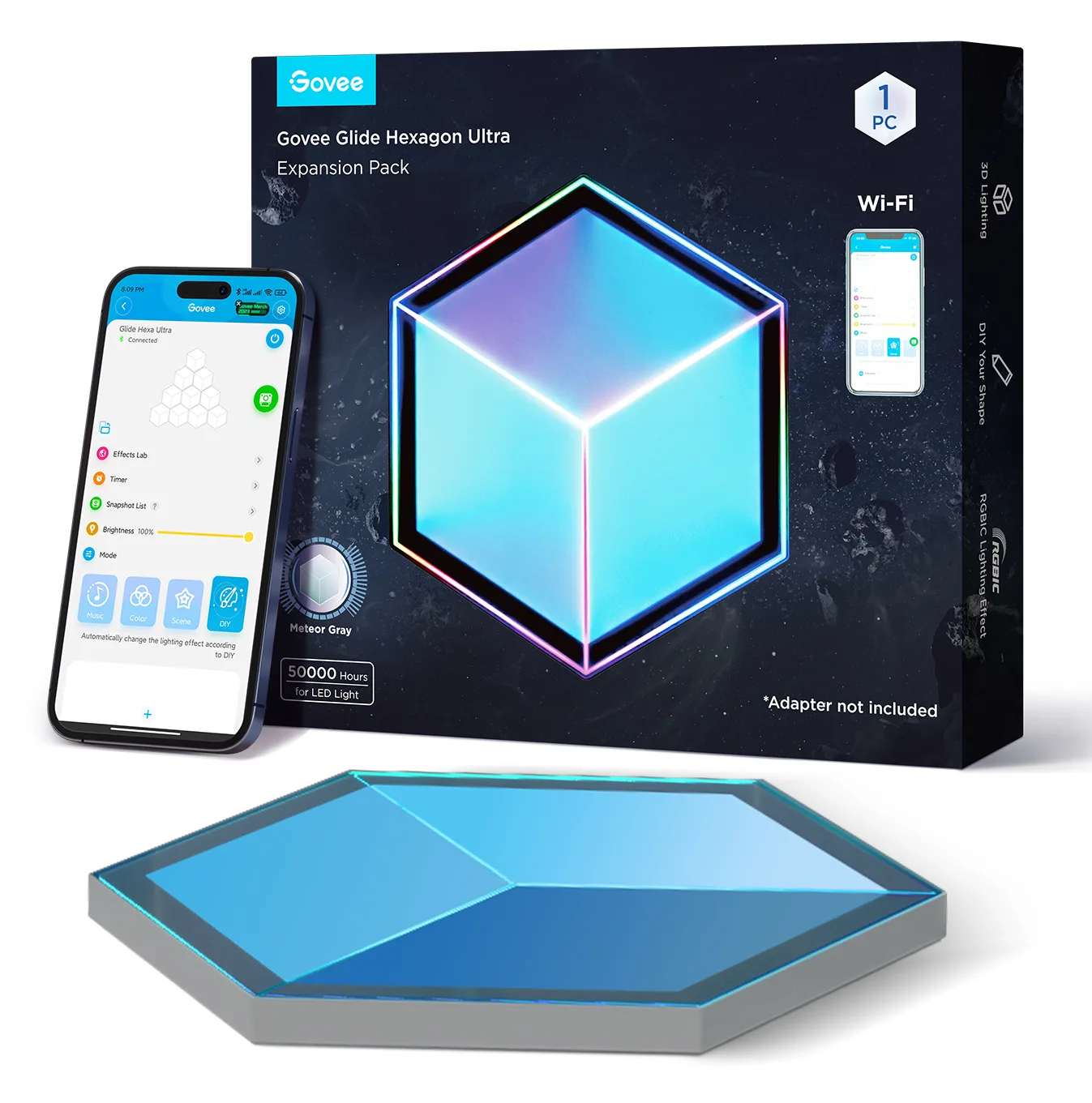 Govee Panelleuchte Glide Hexa Ultra Erweiterung 1 Stück, Ansicht 2