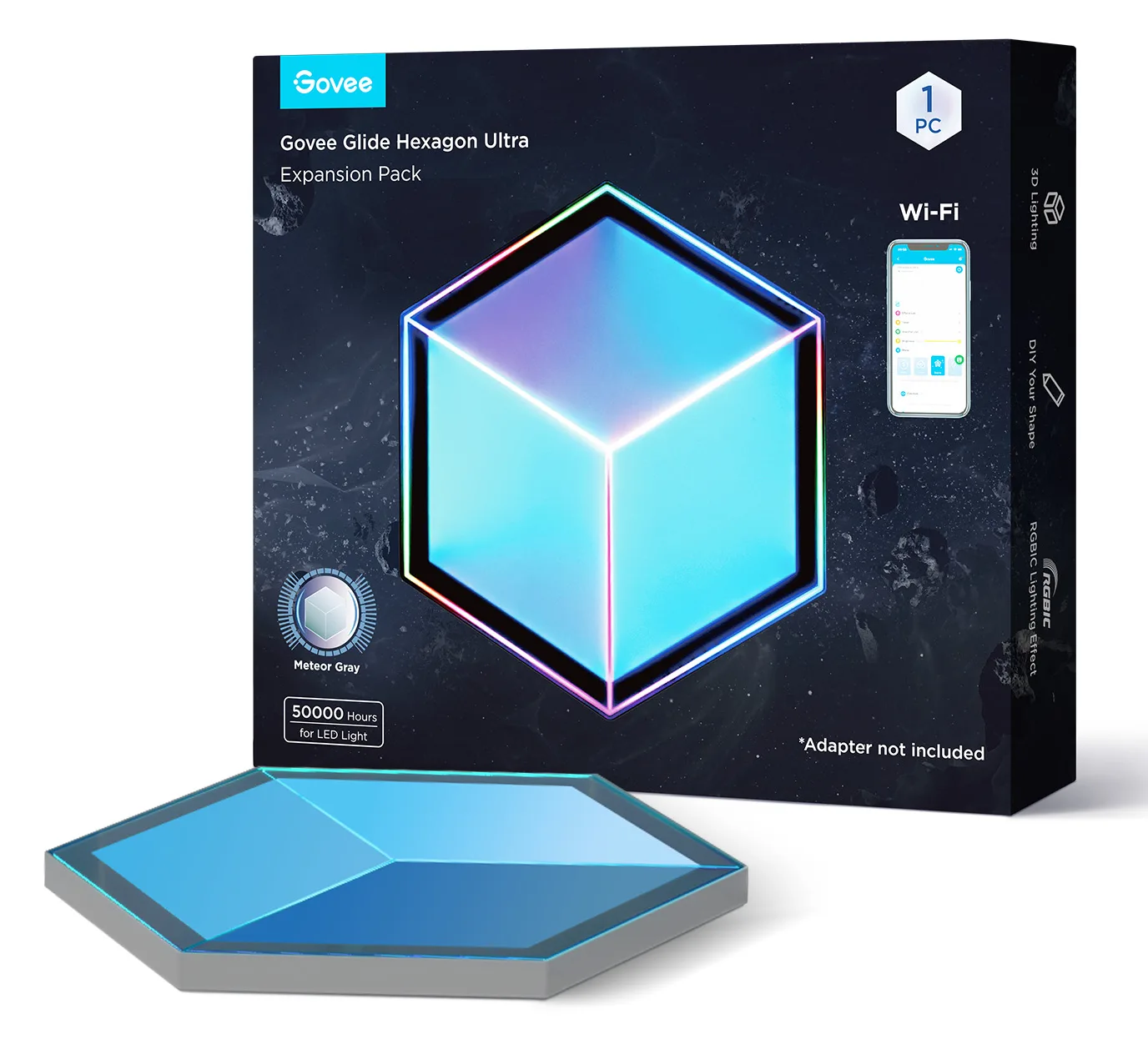Govee Panelleuchte Glide Hexa Ultra Erweiterung 1 Stück, Ansicht 3