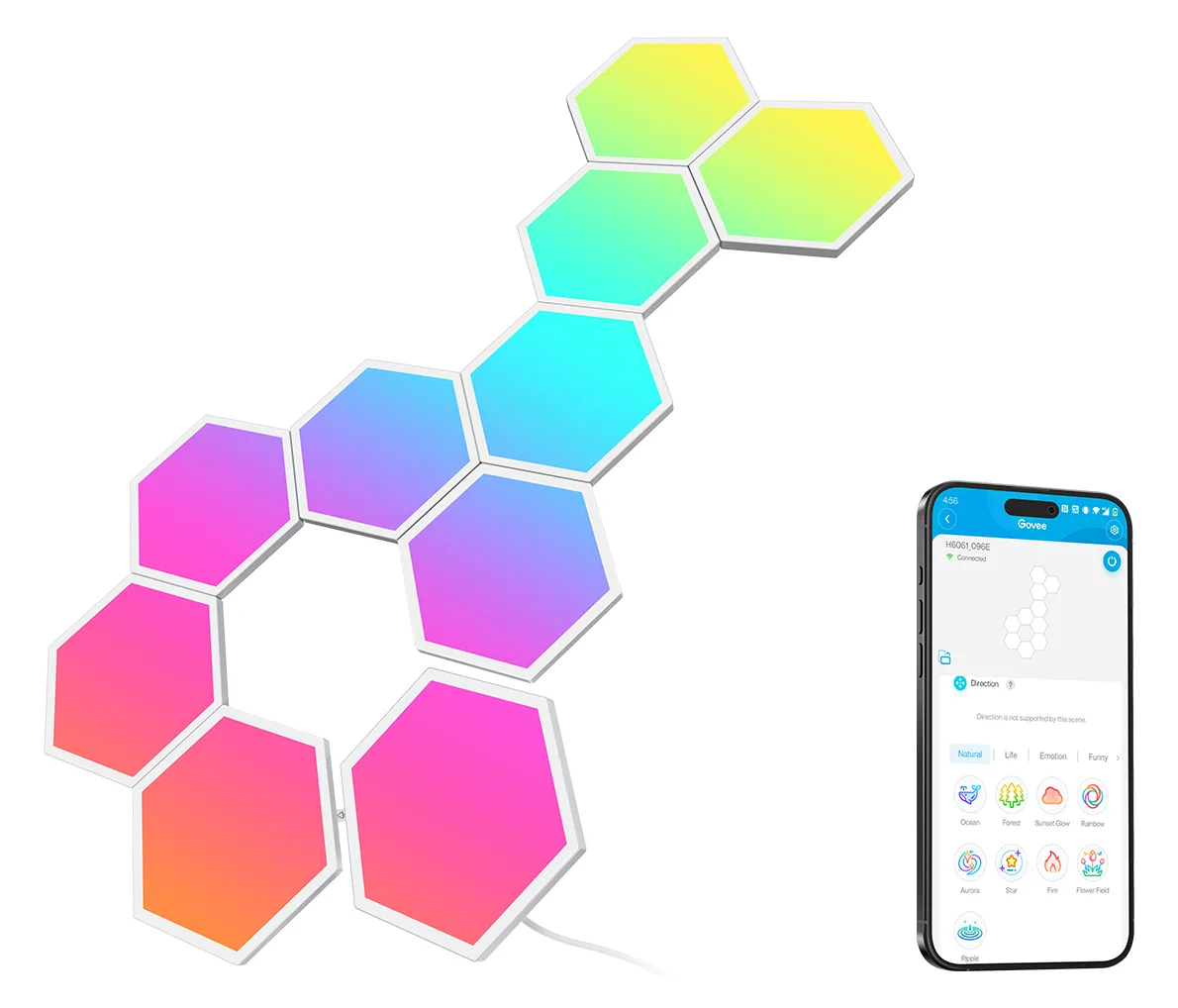 Govee RGBIC Glide Hexa Light Panels 5 pcs, Ansicht 3