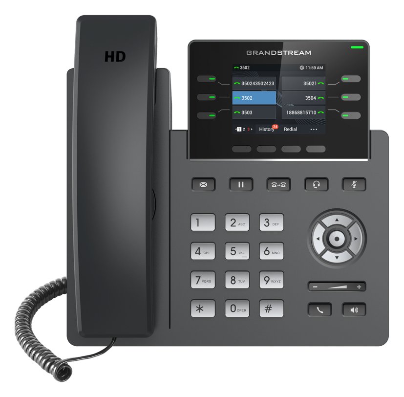 Grandstream GRP2613 - VoIP-Telefon mit Rufnummernanzeige/Anklopffunktion - IEEE 802.11a/b/g/n/ac (Wi-Fi)