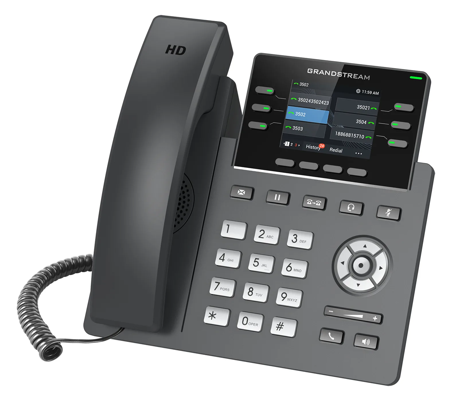 Grandstream GRP2613 - VoIP-Telefon mit Rufnummernanzeige/Anklopffunktion - IEEE 802.11a/b/g/n/ac (Wi-Fi), Ansicht 2