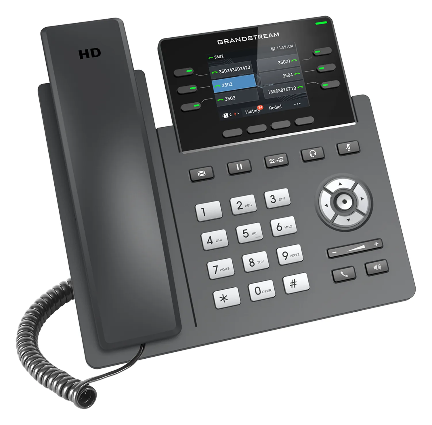 Grandstream GRP2613 - VoIP-Telefon mit Rufnummernanzeige/Anklopffunktion - IEEE 802.11a/b/g/n/ac (Wi-Fi), Ansicht 3
