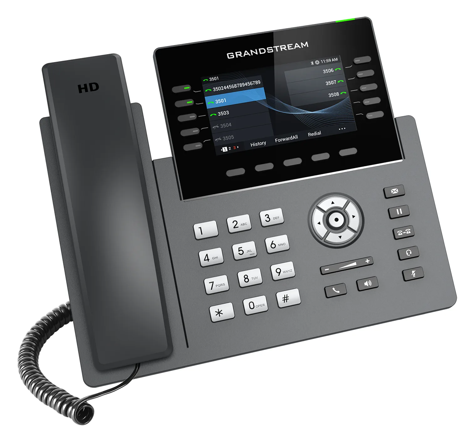 Grandstream GRP2615 - VoIP-Telefon mit Rufnummernanzeige/Anklopffunktion - IEEE 802.11a/b/g/n/ac (Wi-Fi), Ansicht 2