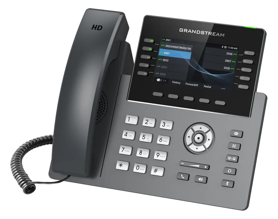 Grandstream GRP2615 - VoIP-Telefon mit Rufnummernanzeige/Anklopffunktion - IEEE 802.11a/b/g/n/ac (Wi-Fi), Ansicht 3