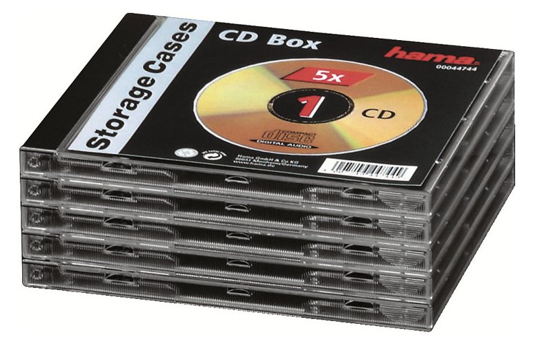 Hama Behälter CD-Aufbewahrung - durchsichtig (Packung mit 5)