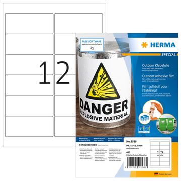 HERMA 9538 - Weiß - Rechteck - A4 - Universal - Polyethylen - Matte von LumaTech