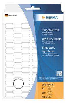 HERMA Papier - selbstklebend - weiß - 10 x 49 mm 600 Etikett(en) (25 Bogen x 24) von LumaTech