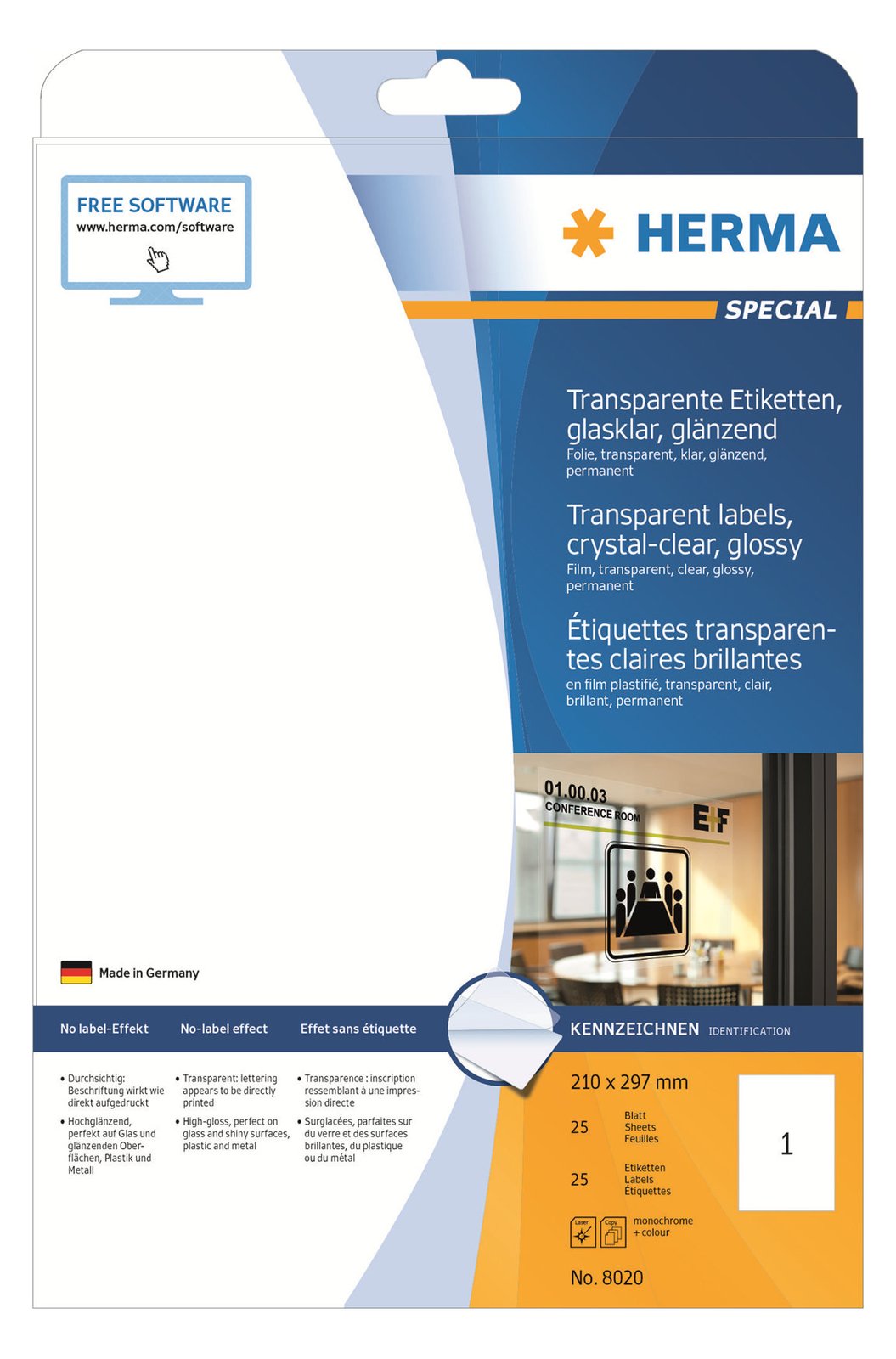 HERMA Special - Glänzend - selbstklebend - durchsichtig - A4 (210 x 297 mm)