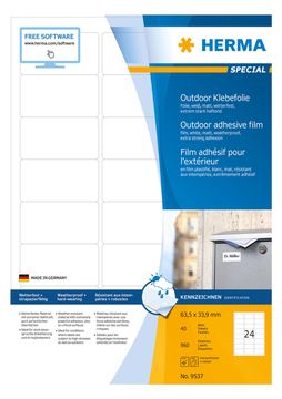 HERMA Special - Polyethylen (PE) - matt - extrem stark haftend - weiß - 63.5 x 33.9 mm 960 Etikett(en) (40 Bogen x 24) von LumaTech