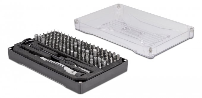 Delock Präzisions-Schraubendrehergriff mit Bit- und Stecknuss-Set