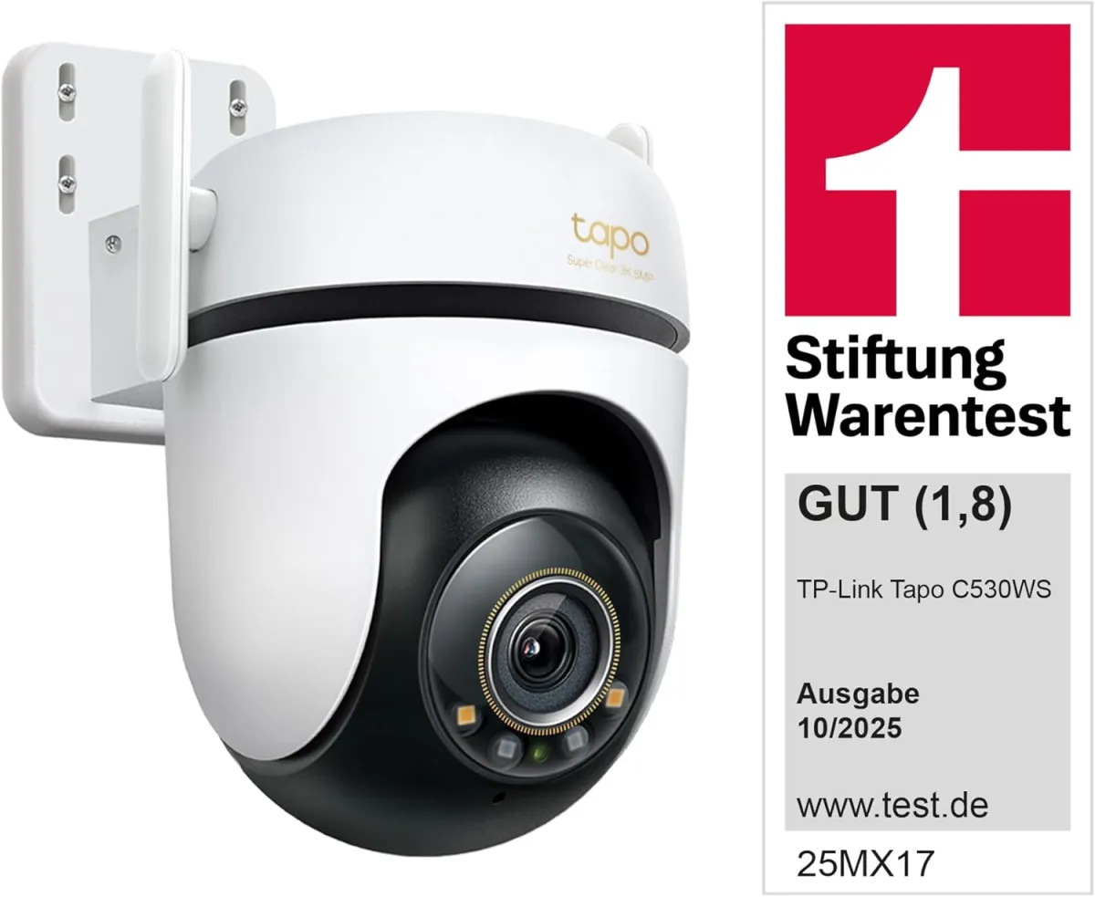 Tapo C530WS 360° Überwachungskamera Außen, 3K 5MP, Starlight Farbe Nachtsicht, KI-Erkennung, Bewegungsverfolgung, WLAN oder Ethernet, microSD-Karte bis zu 512 GB — Bild 2