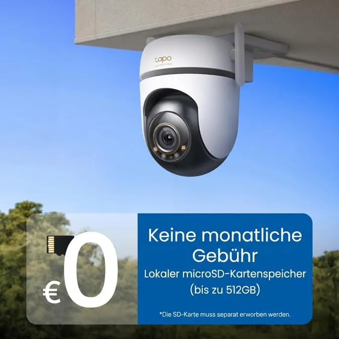Tapo C530WS 360° Überwachungskamera Außen, 3K 5MP, Starlight Farbe Nachtsicht, KI-Erkennung, Bewegungsverfolgung, WLAN oder Ethernet, microSD-Karte bis zu 512 GB — Bild 3