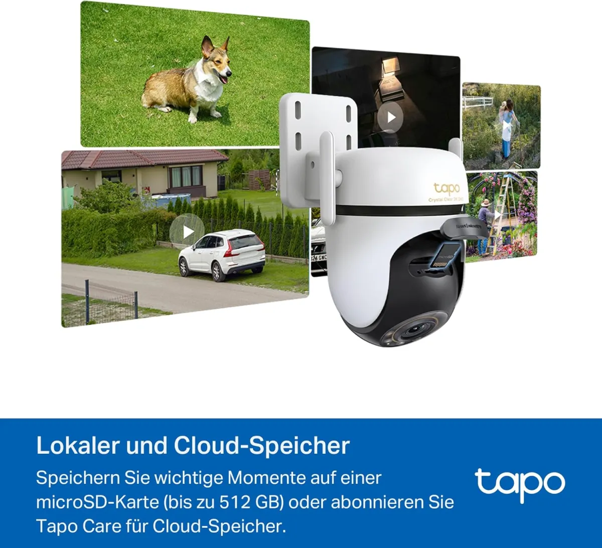 Tapo C530WS 360° Überwachungskamera Außen, 3K 5MP, Starlight Farbe Nachtsicht, KI-Erkennung, Bewegungsverfolgung, WLAN oder Ethernet, microSD-Karte bis zu 512 GB — Bild 7