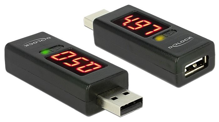 Delock USB-Spannungs- und Stromprüfer - Schwarz