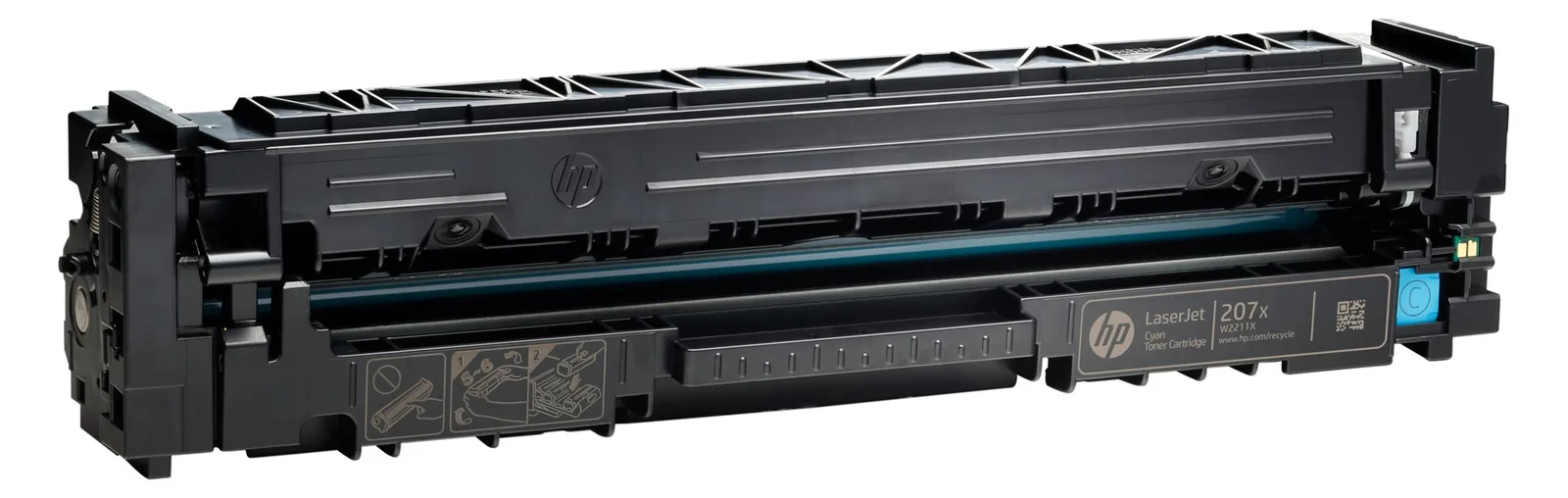 HP 207X - Hohe Ergiebigkeit - Cyan - Original - LaserJet - Tonerpatrone (W2211X), Ansicht 2