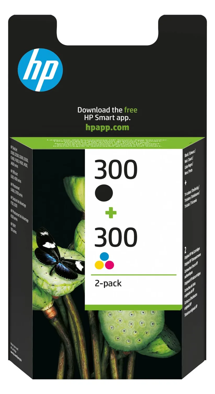 HP 300 - 2er-Pack - Schwarz, Farbe (Cyan, Magenta, Gelb), Ansicht 2