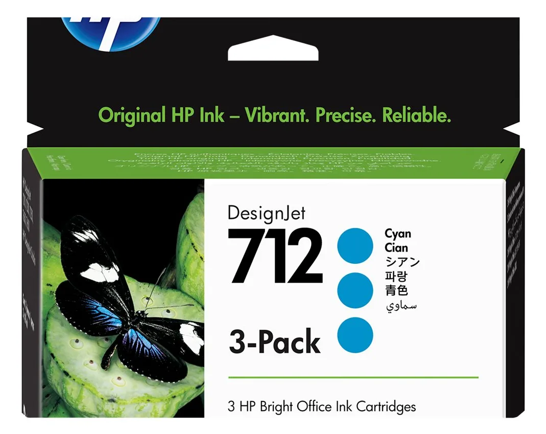 HP 712 - 3er-Pack - 29 ml - Cyan - Original - DesignJet, Ansicht 2