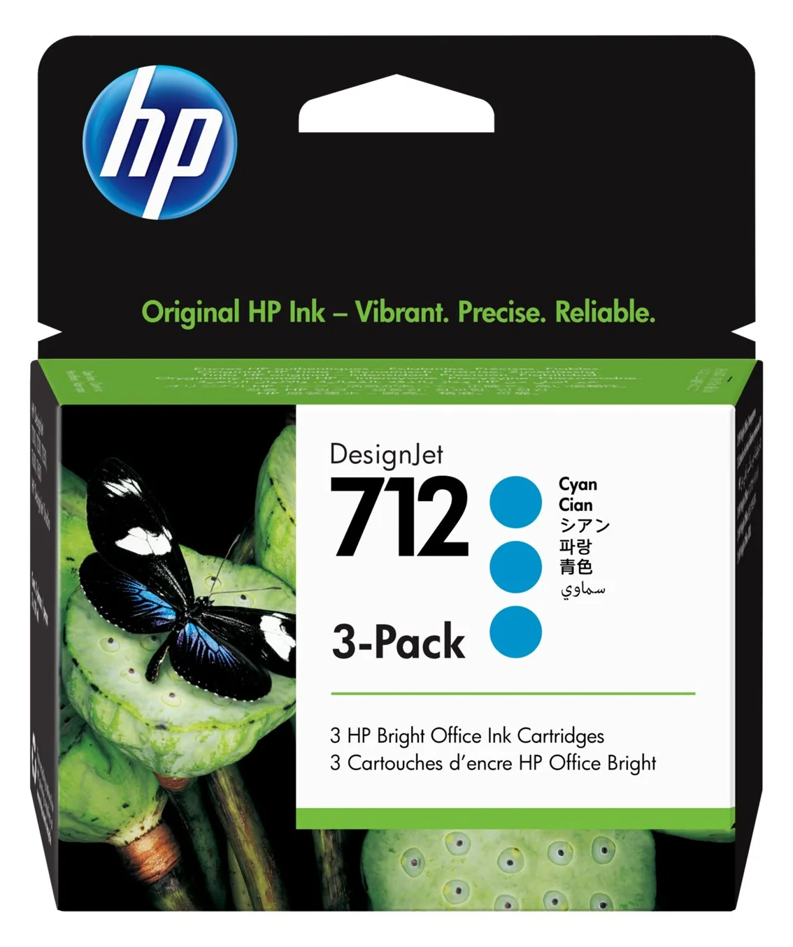 HP 712 - 3er-Pack - 29 ml - Cyan - Original - DesignJet, Ansicht 3