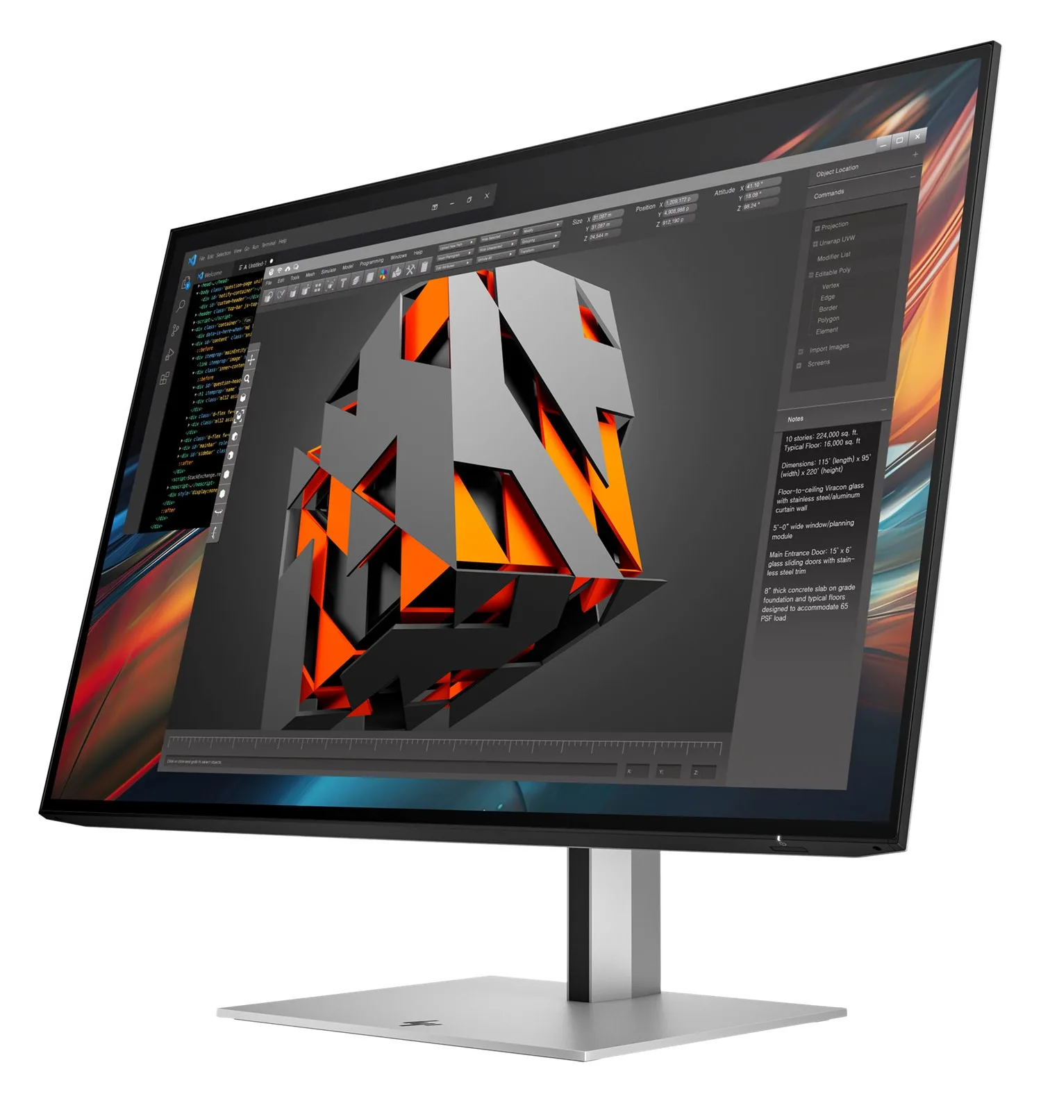 HP 724pu - Series 7 Pro - LED-Monitor - 61 cm (24) - silber 5 Jahre, Ansicht 4