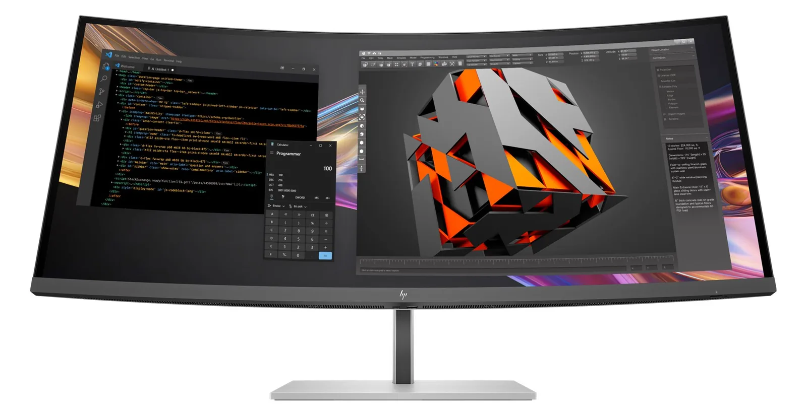 HP 738pu - Series 7 Pro - LED-Monitor - gebogen - 96.5 cm (38) - schwarz, Ansicht 4