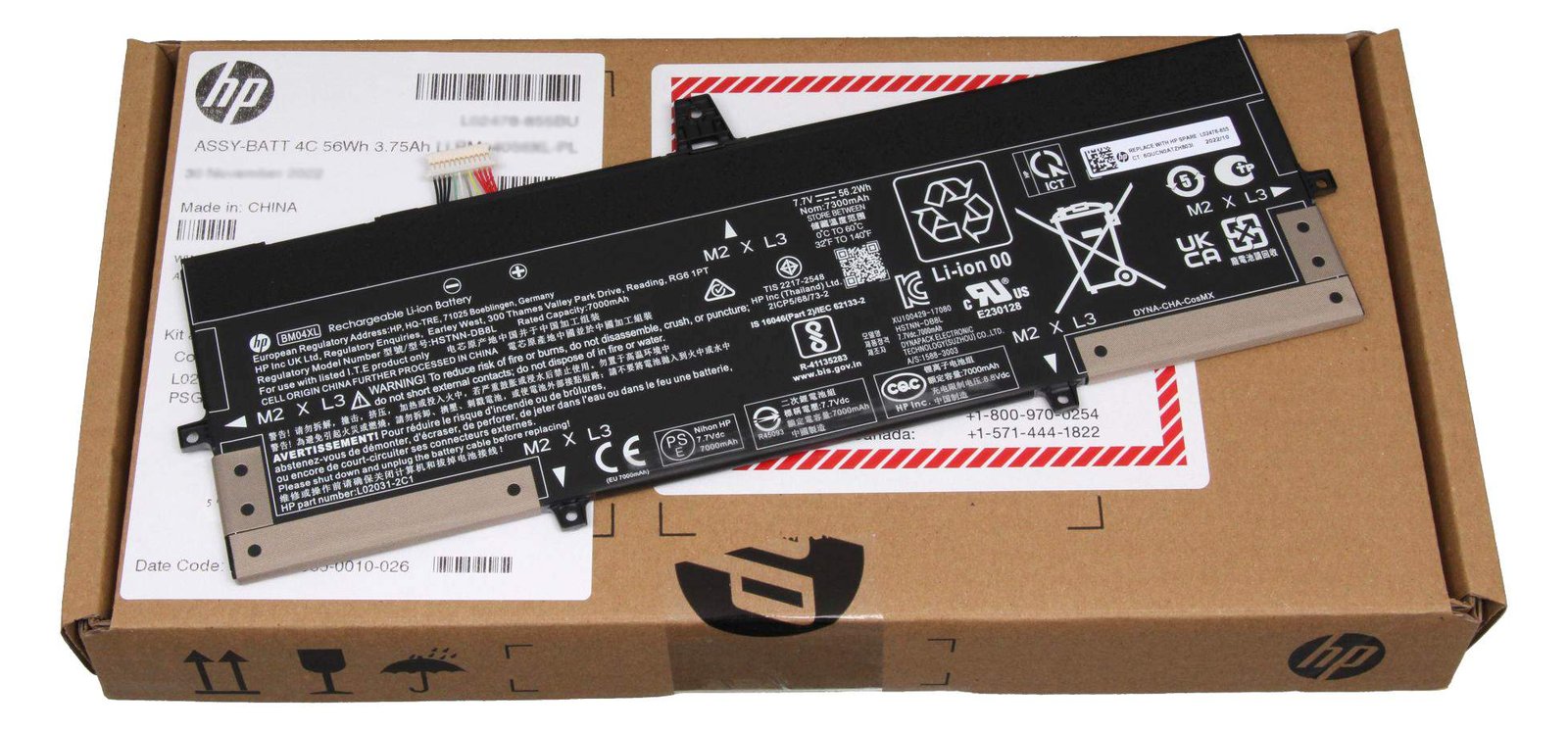 HP lithium-ion battery for HP EliteBook x360 1030 G3 - Batterie - 7.300 mAh von LumaTech
