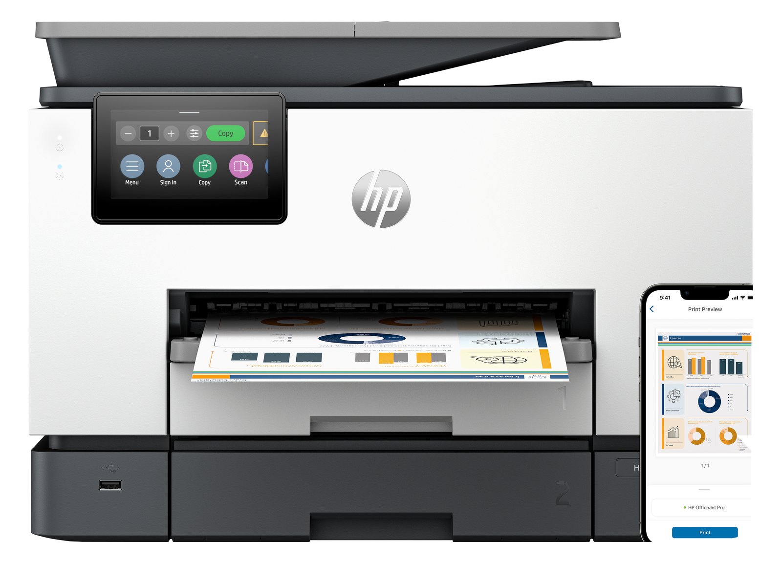 HP Officejet Pro 9130b All-in-One - Multifunktionsdrucker - Farbe - Tintenstrahl - Legal (216 x 356 mm) von LumaTech