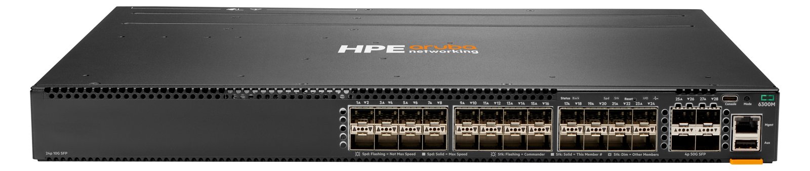 HPE Aruba 6300M - Switch - L3 - managed - 24 x 1 Gigabit / 10 Gigabit SFP+ + 4 x 1 Gigabit / 10 Gigabit / 25 Gigabit