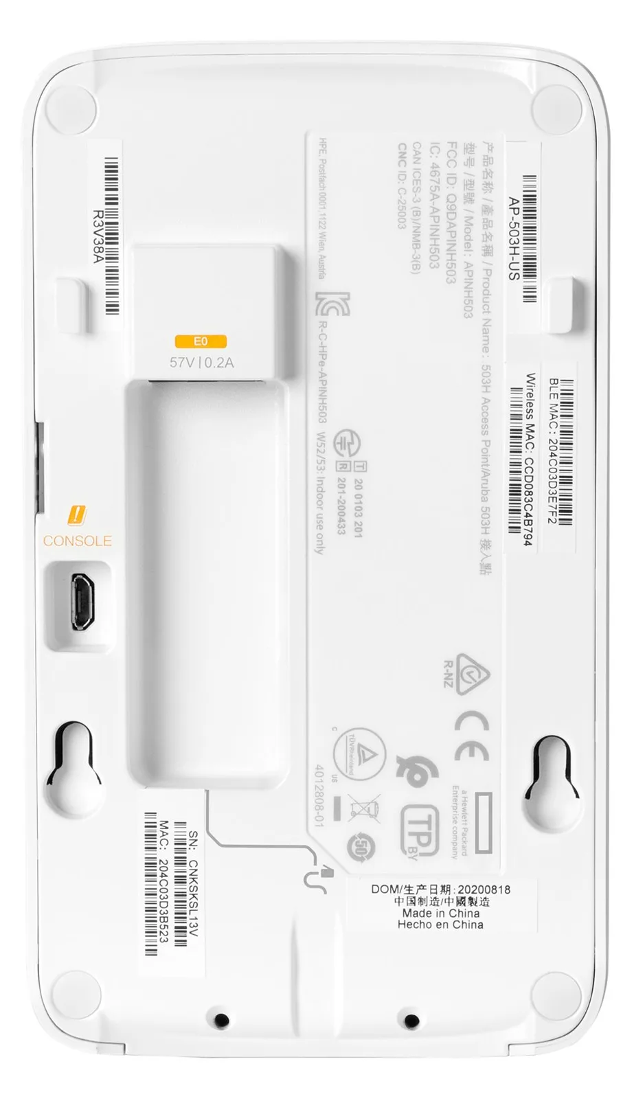 HPE Aruba AP-503H (RW) Unified Hospitality - Accesspoint, Ansicht 4