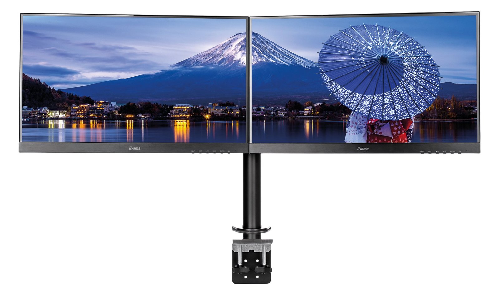 Iiyama DS1002C-B1 - Befestigungskit - für 2 Monitore (einstellbarer Arm)